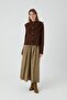 Ihlamur Lace-Like Knit Front Size Fluffy Cardigan Brown - 2