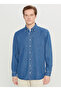 Comfort Fit Classic Collar Navy Blue Men's Shirt Ace020261471_Lac