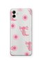 Samsung Galaxy A06 Compatible Pink Axolotl Patterned Transparent Phone Case