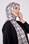 Black - Beige Drop Pattern Brand Shawl - 3