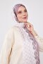 شال ماركة منقوشة بسلسلة مربعة باللون البنفسجي - 4