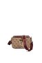 Dark Beige - Claret Red Monogram Women's Crossbody Bag Sp1078 - 5
