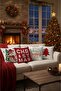 New Year Christmas Themed 4-Piece Throw Pillow Cover Set 1042 - 2
