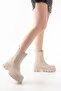 Fz-299 Beige High-Top Elastic Daily Women's Boots - 3