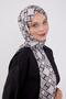 Black - Beige Drop Pattern Brand Shawl - 4