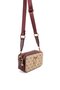 Dark Beige - Claret Red Monogram Women's Crossbody Bag Sp1078 - 2