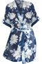 Sexy Kimono Robe Femme Floral Satin Nightdress Sleepwear M24