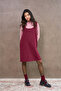 Short Burgundy Square Neck Casual Cardigan - 3