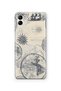 Samsung Galaxy A05 Compatible Transparent Phone Case with World Map and Compass Pattern