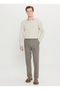 Elastic Waist Double Leg Slim Fit Mink Men's Trousers Ace001261366_Viz - 3