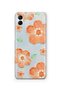 Samsung Galaxy A05 Compatible Orange Flower Oil Painting Pattern Transparent Phone Case