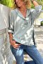 Italian Khaki K Hooded Washed Modal Loose Blouse 80 55 - 3