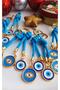 New Year's Gift 10 Pieces of Blue Evil Eye Beaded Keychains in a Metal Box - New Year's Gift - - 2