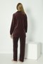 Women's Plus Size Striped Cotton Velvet Tracksuit Set - Dusty Rose 2289 - 7