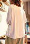 Italian Ecru Boat Neck Soft Textured Shoulder Buttoned Wool Blend Loose Sweater 70 60 - 2
