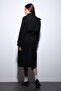 Black Double-Breasted Belted Women's Trench Coat - 7