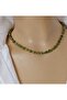 Zümra Green Agate & Copper Bead Minimal Unisex Necklace - 3