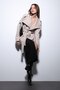 Beige Mock Neck Double-Breasted Women's Coat - 2