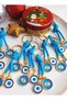 New Year's Gift 10 Pieces of Blue Evil Eye Beaded Keychains in a Metal Box - New Year's Gift - - 3