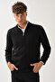 Vertical Weave Patterned Zippered Knitwear Sweater - 2