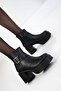 Lonji Premium Black Platform Heeled Boots