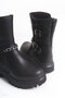 Girl's Black Chain Buckle Anti-Slip Sole Waterproof Boots - 4