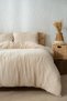Linea Four Seasons Muslin Duvet Cover Set |   100% Cotton |   Beige Tile Light Blue - 2