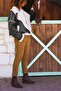 Italian Khaki Jacket with Collar, Zipper Pockets, Fur Suede Casual Coat 60 50 - 4