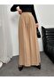 Pleated High Waist Wide Leg Modal Fabric Palazzo Pants 8039 - Mink - 3