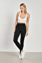 Women's High Waist Polyemid Leggings - Black - 2