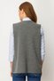 Women's V-Neck Steel Knit Wool Mother Vest 25044 Smoked - 4