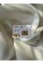 Gold Color Zircon Stone Hoop Heart Detailed 3 Pair Earring Set - 3