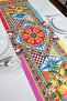 40X140Cm Woven Stain Resistant Printed Thai Feather Fabric Table Cloth Decorative Runner Washable - 2