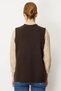 Women's V-Neck Steel Knit Wool Mother Vest 25044 Dark Brown - 4