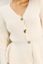 Women's Cream 3-Button Waist-Slit Pleated Cardigan Th251065 60283715 - 5