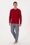 Men's Burgundy Pajama Set 50318611-Vr014 - 4