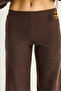 Women's Bitter Brown Shawl Accessory One-Shoulder Top and Loose Trousers Thessaloniki Set 6940 60283708 - 6