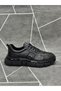 Black Genuine Leather Lace-Up Sneakers - 3
