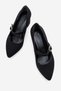 Women's Piped Buckle Heeled Shoes; Black Zra - 5