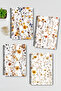 Autumn Wildflowers Design Wire Spiral A5 Unlined 4-Piece Souvenir, Memory, School Notebook Set
