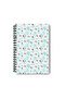 New Year Themed Design Wire Spiral A5 Squared 4-Piece Souvenir, Memory, School Notebook Set - 4