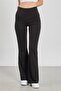 Women's High Waist Flared Tights - Black - 2