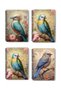 Vintage Bird Themed No:1 Design Wirebound A5 Lined 4-Piece Souvenir, Memory, School Notebook Set - 6