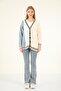 50619 - Comfortable and Stylish Knitwear Jacket with Denim Garnish - 8