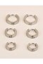 3 Pairs 3 Sizes Thick Hoop Steel Earrings - 5