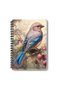 Vintage Bird Themed No:2 Design Wirebound A5 Lined 4-Piece Souvenir, Memory, School Notebook Set - 5