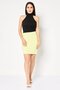 Women Textured Mini Skirt, Light Yellow - 2