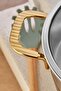24 cm Bomonti Stainless Steel Flat Pot with Gold Handle - 3