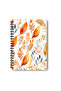 Autumn Leaves No:1 Design Wire Spiral A5 Squared 4-Piece Souvenir, Memory, School Notebook Set - 5