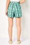 Women Allover Print Belted Basic Shorts, Multicolor - 3